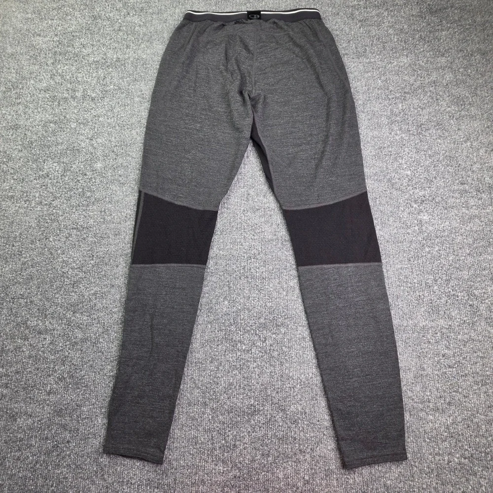 Icebreaker Bodyfit Zone Leggings Mens L Gray Merino Wool Base Layer